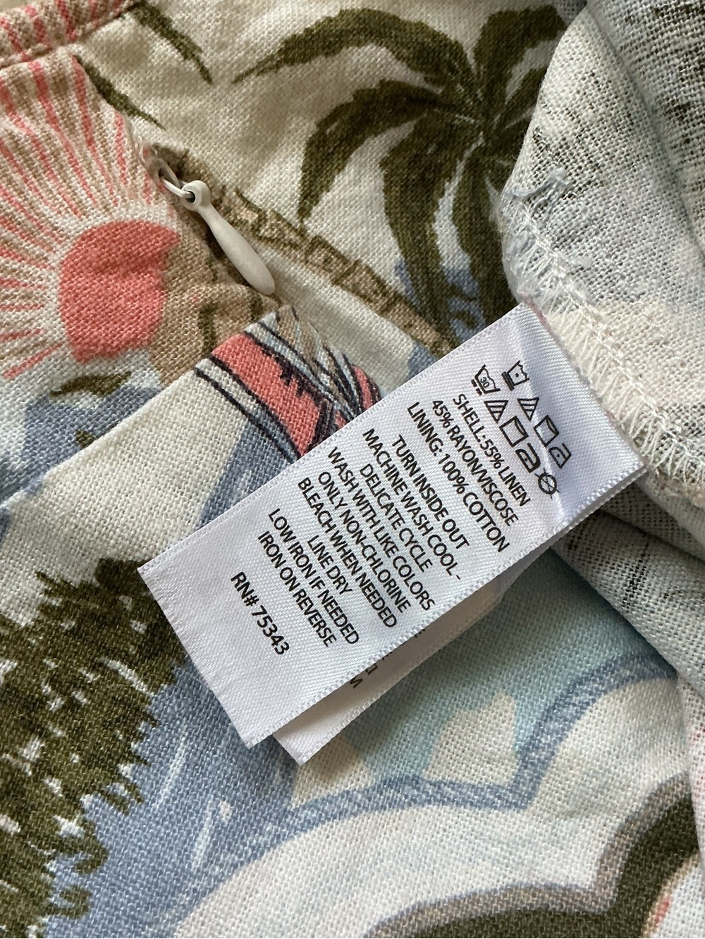 Cynthia Rowley Tropical Print Linen Maxi Dress 8 - Picture 4 of 5